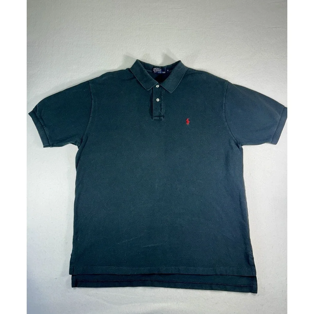 Polo by Ralph Lauren Mens Black Short Sleeve Cotton Polo Shirt XL